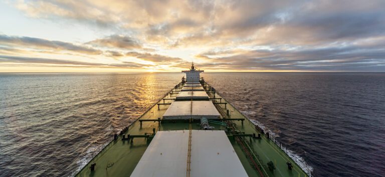 onboard large cargo vessel in sea