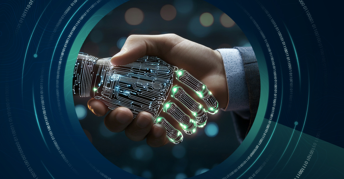 Handshake between a human and a robot